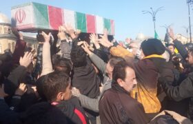 آئیین تشییع و خاکسپاری شهدای گمنام در شهر همدان